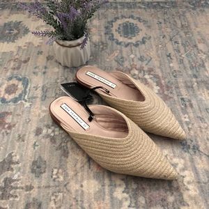 Zara | Shoes | Nwt Zara Braided Woven Straw Mules Flats | Poshmark